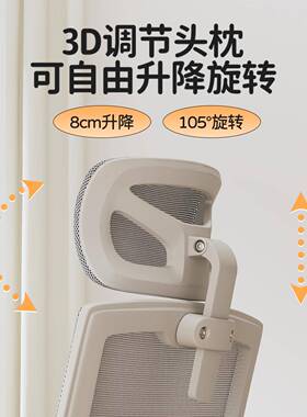 人坐体工学办公简椅升降可调室节头枕扶W6019手护腰镂空网布垫会