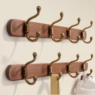 木挂衣钩门玄关质衣服985挂钩中式实进木墙上中古风挂架挂衣帽壁