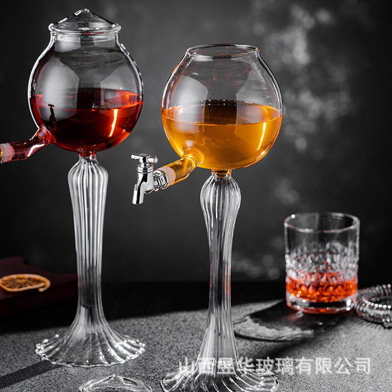 颜值个性高硼硅高YH-JJ-01脚分酒器创意酒吧红鸡酒威士忌高网酒尾