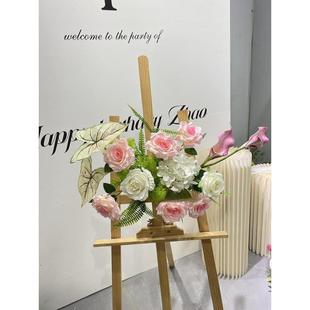 fasfqf21仿真花婚庆开业布置水牌花展牌架礼迎牌宾牌指示水装婚饰