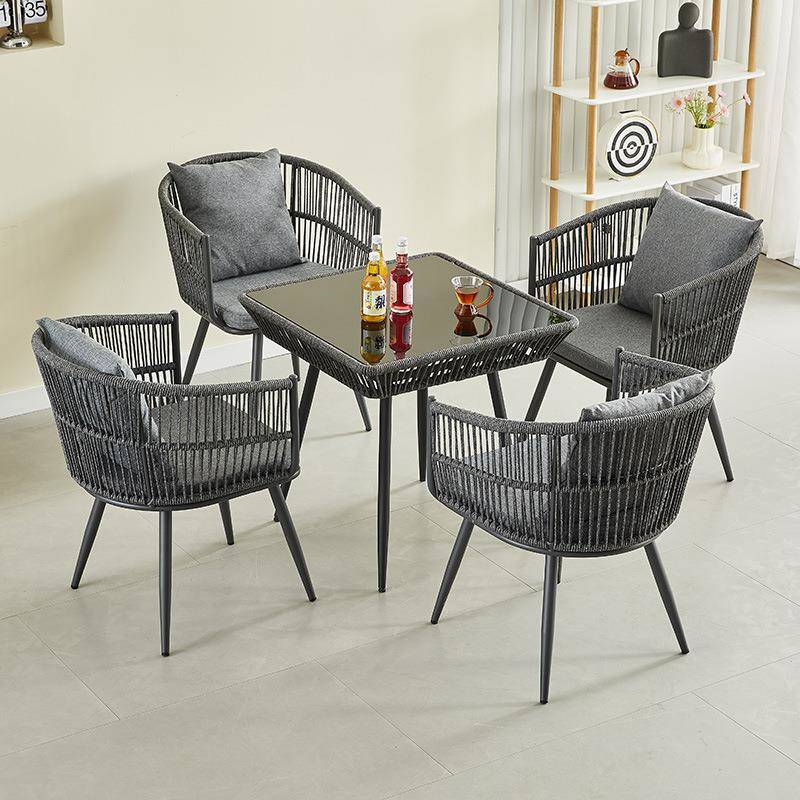 户外藤椅桌椅设组子计师闲阳台庭院花园单人椅时休尚餐厅69转椅藤