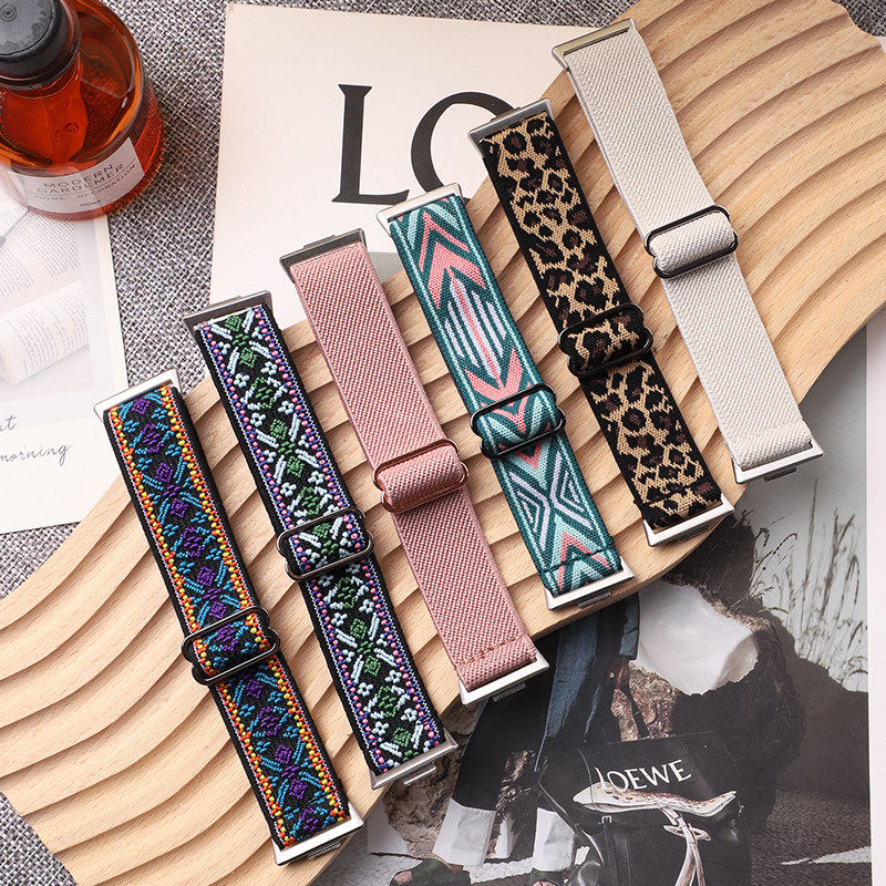 适用HUAWEI华为fit4尼龙编织手表带新款FIT3民族风费尔岛复古编织腕带FIT4Pro秋冬手表带个性百搭表链男女