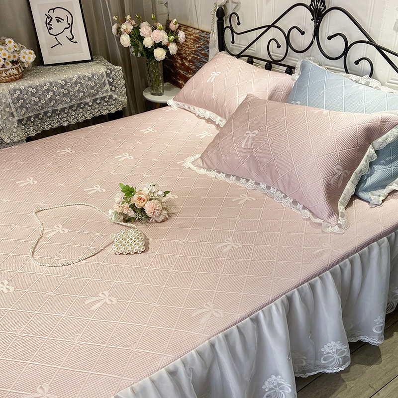 夏季冰丝凉席三件套可机洗公主风床裙高端冰豆豆空调凉席子2025新