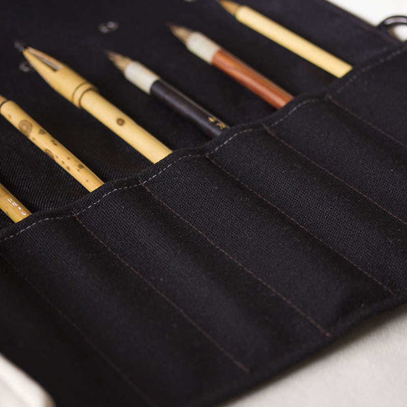 国画笔毛笔专用包手工帆布卷书法袋帘简约材画毛笔画具文具袋笔