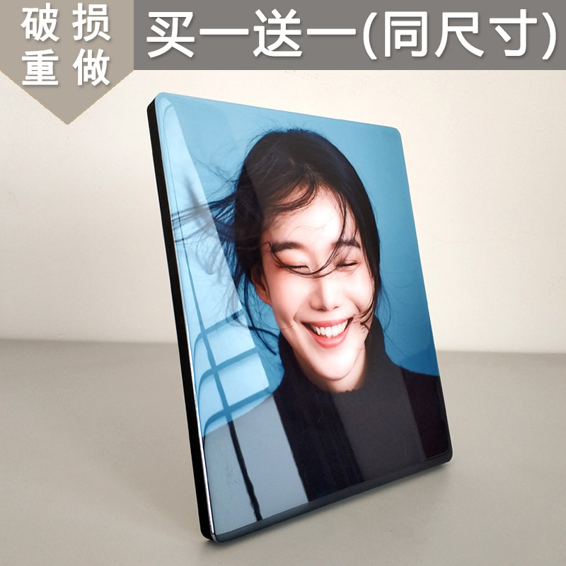 大韩烤瓷水晶摆台洗照片做成相框定制摆件婚纱照制作相片放大挂墙