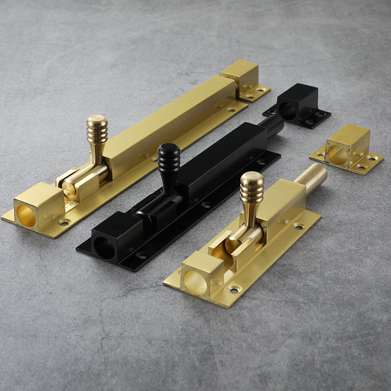 亚米尚匠明装插销门扣门栓安全锁扣加厚不锈钢黑色金色防盗小插销