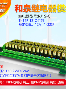 18-32路和泉电磁继电器模组PLC输出控制放大板一开一闭RJ1S-C/12A