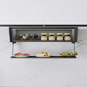 厨吊柜置物架折太叠下拉式 房物双层升572降伸缩备菜调料储盒空舱