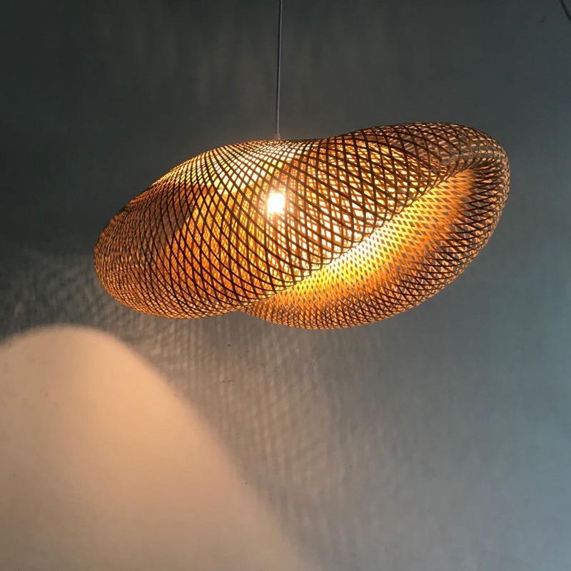 乡村竹编灯餐厅竹YE471艺灯具日式藤民宿客栈吊竹灯复古竹艺编吊