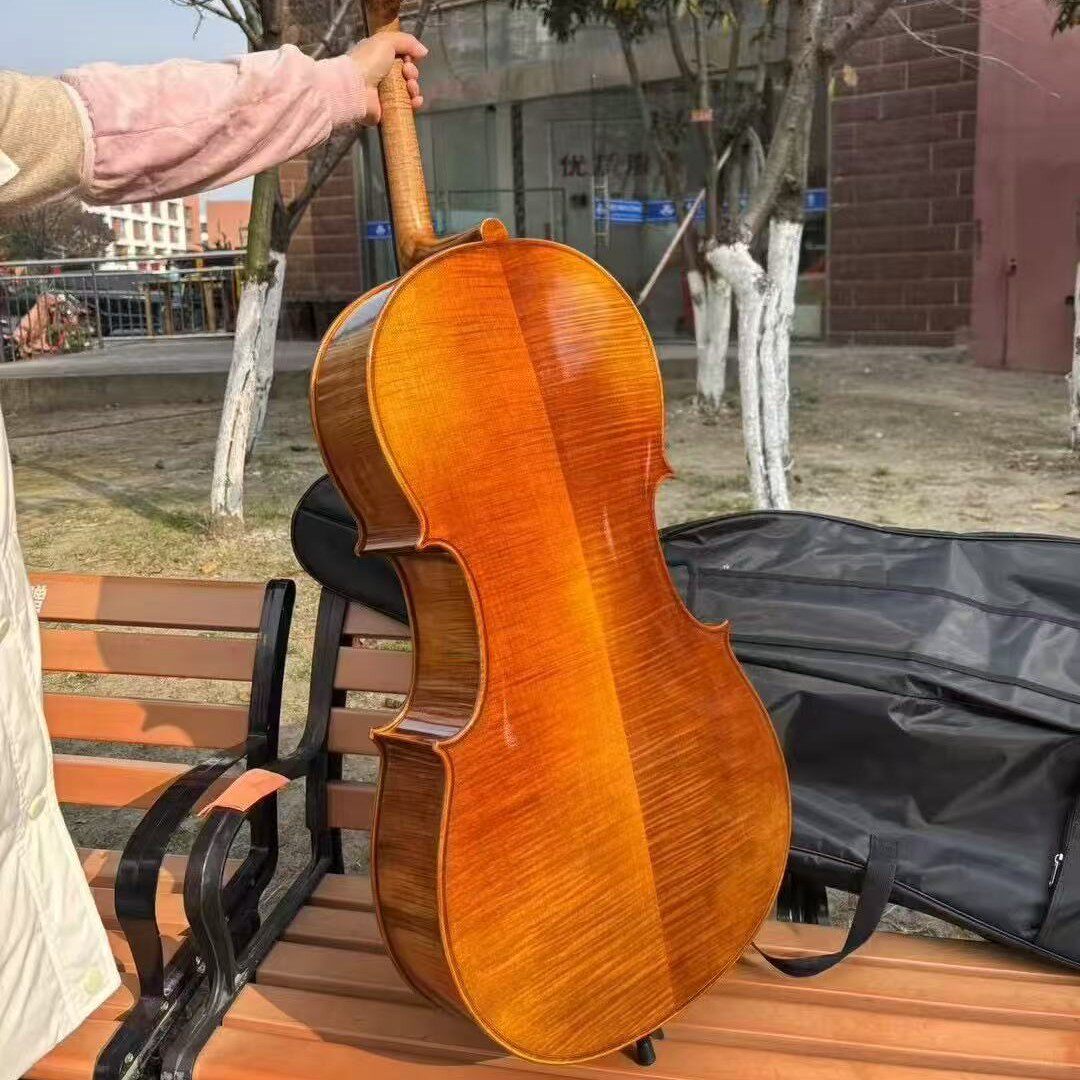 纯手工大提琴演奏级音质乌木配件油性油漆