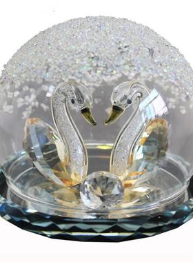 汽车摆件内灯梦幻天鹅水晶带网神红高71483车档创意女款车载摆件