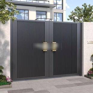 中式合铝金114别墅双开门农村庭院大门子户外铝院围墙自建房艺双