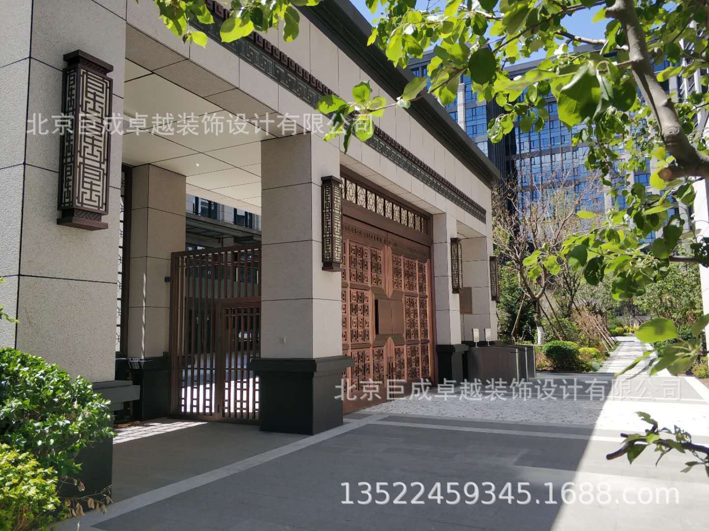 制作中式庭院户外铜壁灯酒店别墅门柱仿云石长款墙壁灯