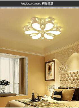 客吸顶灯厅简约现室代造型卧具莲67380灯花温馨浪漫房间灯