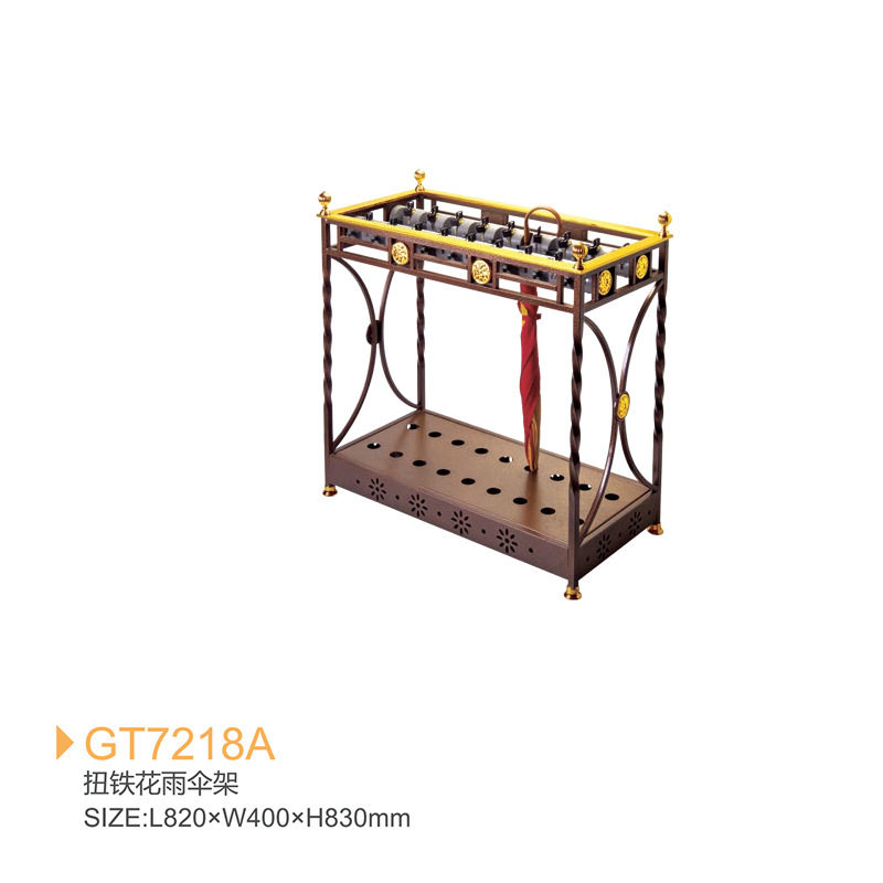 酒店大堂带锁铁艺雨伞架