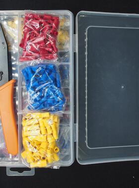 电商压端子组合装GJO冷9全00pcs+压套线钳双层盒装绝缘插簧