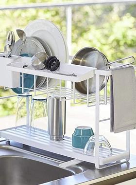 厨房水槽置双物架家用台面碗盘收纳架多功能层碗筷沥水WS202005架