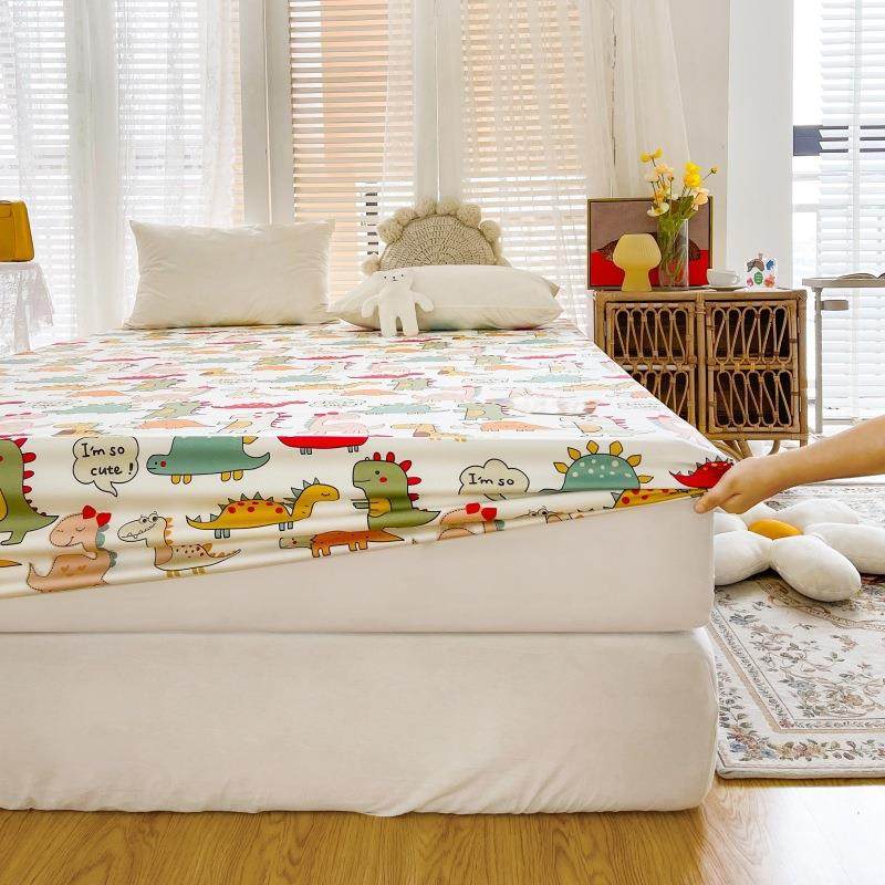 A类60全支绒棉床笠棉印花60CL床笠长单全包围松紧带防滑保护件套