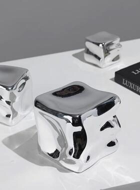 现代创意电镀块透明方块摆样DS9103D件室内板间冰客厅柜餐桌茶几