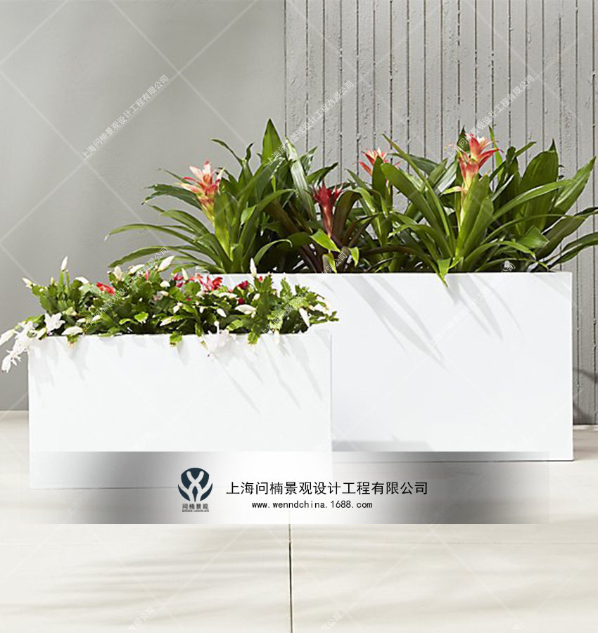 商场美陈玻璃钢几何造型花盆