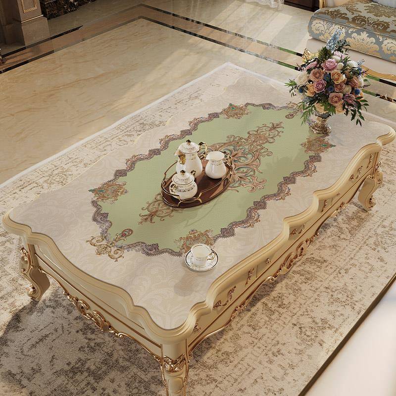 欧式餐新款几桌垫防水防油免F77SH5J7洗布异形桌桌台布奢华茶皮革