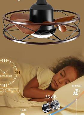 美式防水吊扇灯工业风阳台f风扇灯办915室公lot吊灯客餐扇厅