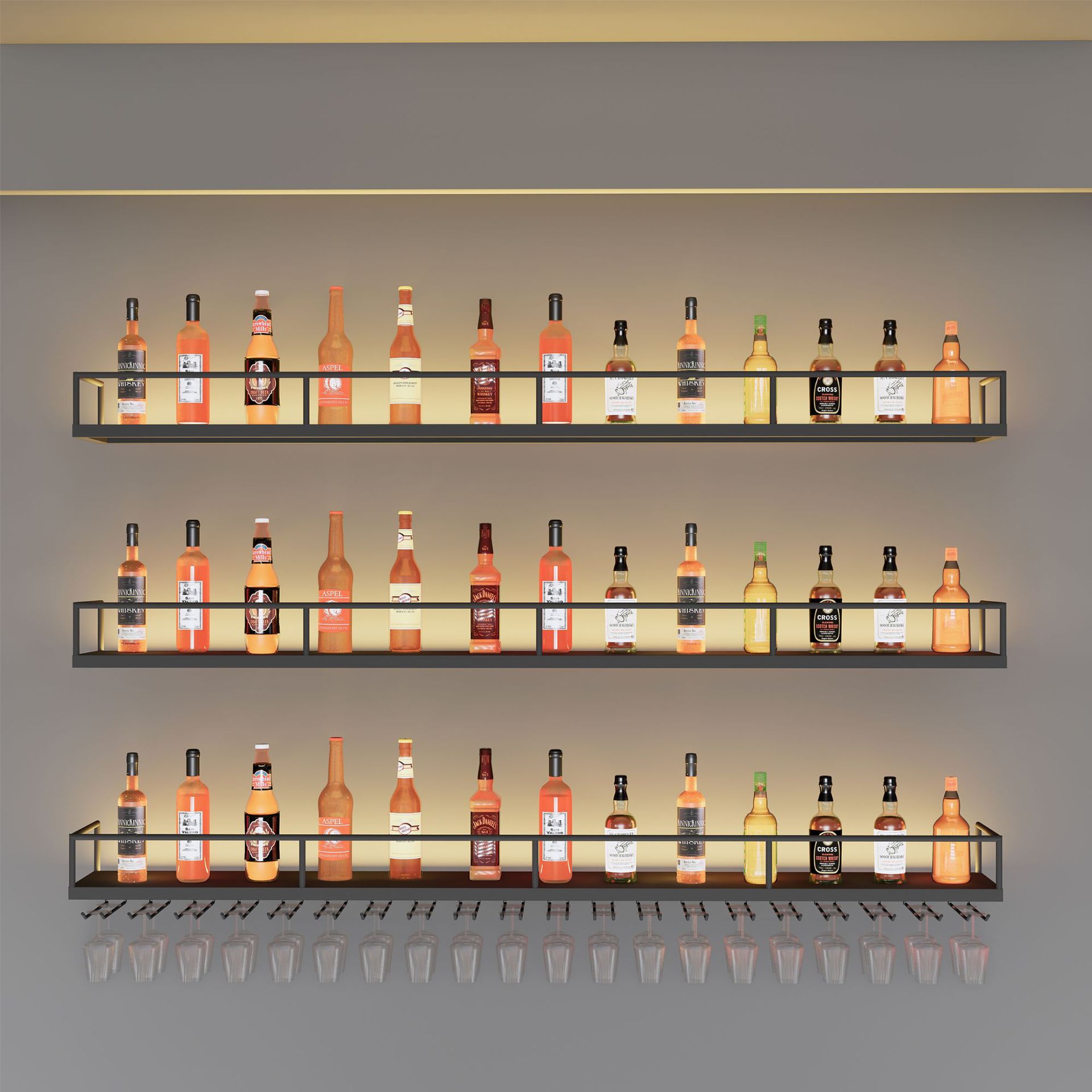 墙上壁挂轻奢铁艺红酒架