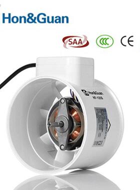 鸿冠管道风机静HF-25气1S卧室强力抽风机卫生间换扇音5HF-125S寸