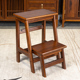 乌金木中式 实木梯凳家用梯子折叠凳多功能椅子两用楼梯爬梯高板凳