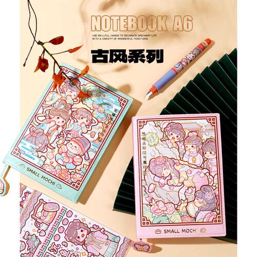 小麻薯笔记本本子学生记事本便携计划本方格本迷你口袋日记手帐本