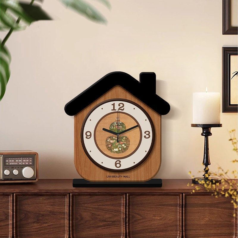 中古风桌面时钟摆台式2025新款创意座钟艺术高级感客厅钟表小摆件,家居饰品,台钟/闹钟,淘宝优惠券,粉丝福利购,淘宝优惠卷