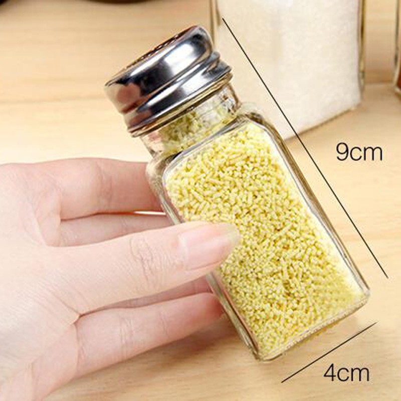 【5个装】 玻璃调料瓶 胡椒瓶 烧烤料撒料罐 椒盐瓶 不锈钢盖