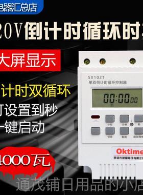 正品SX10T微电阻时制控开关 单循双倒计时控器220V 秒2控环定时开