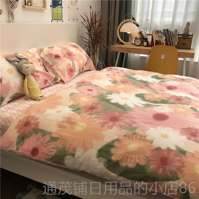 正品欧美式田园风小床上四件套花全棉纯棉被套写单意1.5m1.碎8米