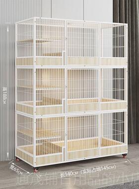 正品繁育猫别笼墅猫笼子大空猫舍间实木猫咪笼猫屋两层超三层展示