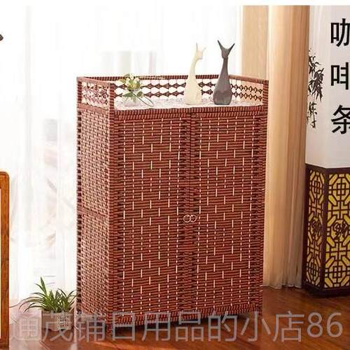 正品如丝多简鞋柜架层编织大容易收纳带门实木防量尘阳台家用结实