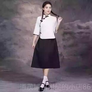 正品船红舞蹈演出服装群演服袍长民国五四青年运动学生装抗战农补