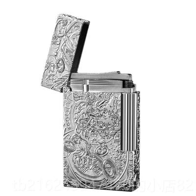 高档法国GHORSE朗纯声打火机黄铜充气档侧滑正砂轮个性创意定制男