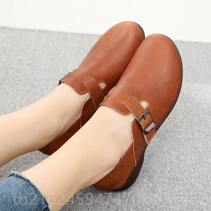 高档2025春秋新款真皮平底单鞋大码适圆头软小皮鞋妈鞋舒深口底女,女鞋,深口单鞋,淘宝优惠券,粉丝福利购,淘宝优惠卷