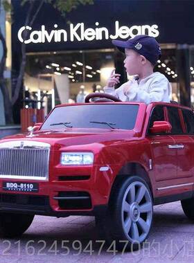 高档劳斯莱斯库南儿童动电轮汽车男女孩遥控玩具车里越野车可坐人