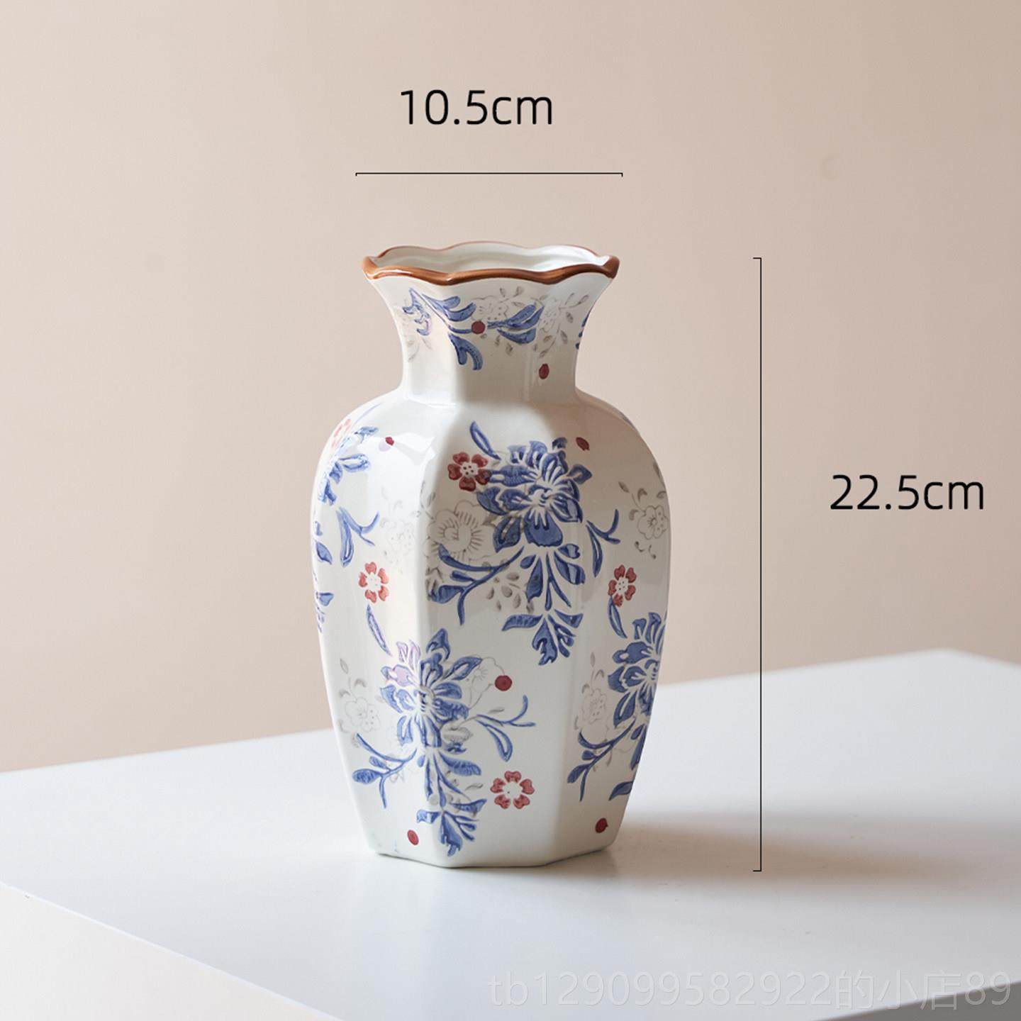 正品八角花大号花瓶新中式覆古陶瓷瓶摆件客插厅品花装饰玄关鲜花,家居饰品,花瓶,淘宝优惠券,粉丝福利购,淘宝优惠卷