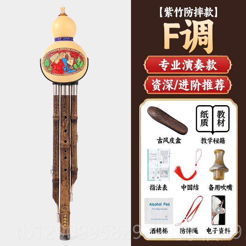 正品葫芦乐器小学生专C调降B调丝儿童初学者紫竹F专业演奏成人DG