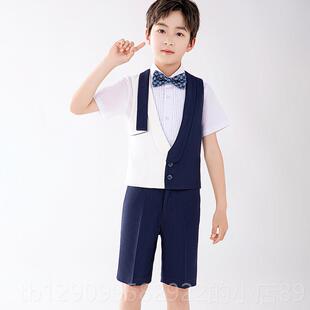 正品白蓝儿童团体六一学生女童新款礼服公主主唱持人合团集裙体演