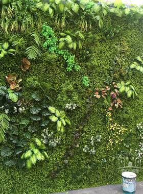 仿真植物墙背景墙门加头招牌店装饰植物墙02花墙绿色料假花尤塑利