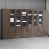 文柜件柜木锁质落地资门JRV料档案柜储物柜带带玻璃收纳柜办公室