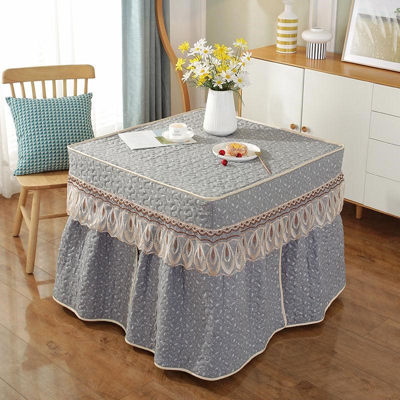 冬季烤火罩正方形电烤炉罩新款加厚取暖桌罩四方桌烤火被围加绒