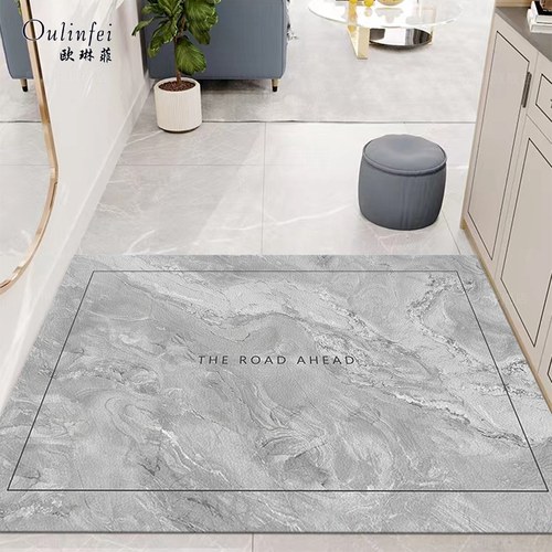 大理石纹入户门地垫门口家用进门皮革门垫现代简约可擦洗裁剪地毯