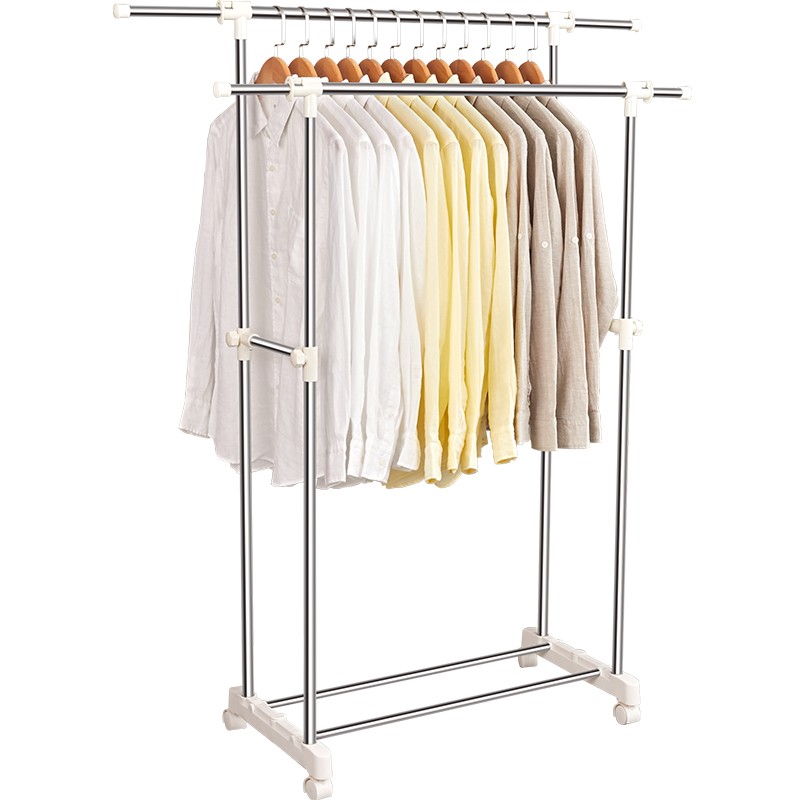 亿加亿晾衣架杆式不锈钢落地折叠升降晾衣杆阳台室内伸缩晒衣架