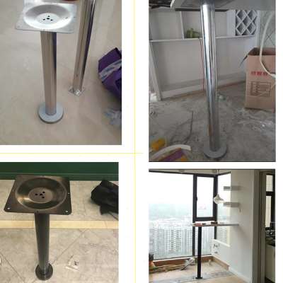 桌子腿桌脚支架不锈钢餐桌脚铁艺吧台脚支撑柱固定脚桌架定制桌腿