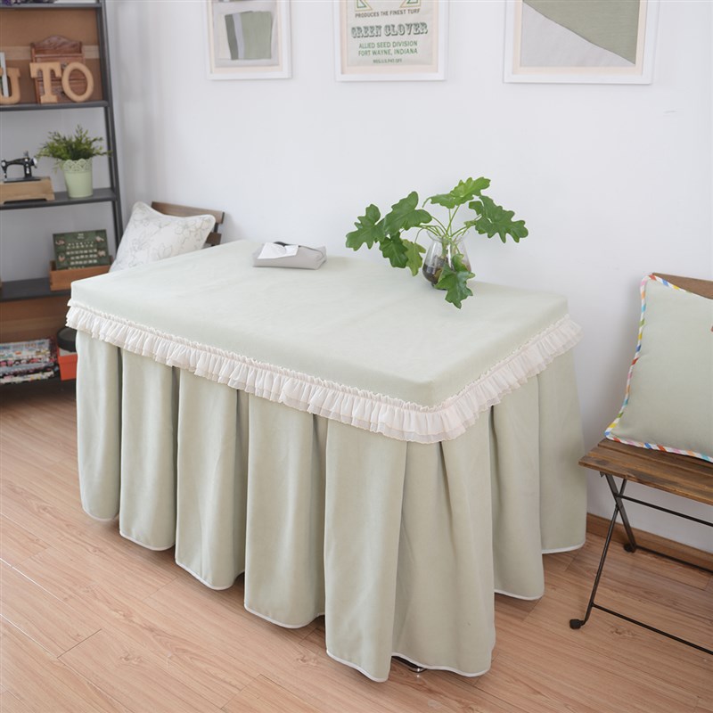 新款冬季防油防污奶油风保暖加绒中厚绿色烤火罩电炉电取暖桌罩